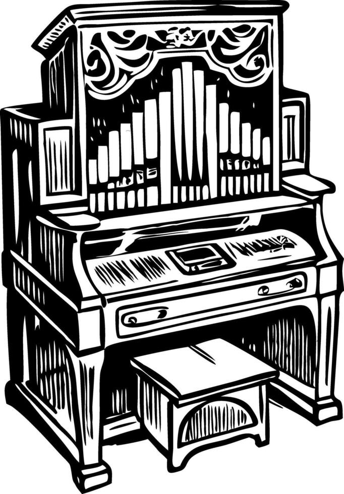 Vintage illustration depicting a calliope organ vector