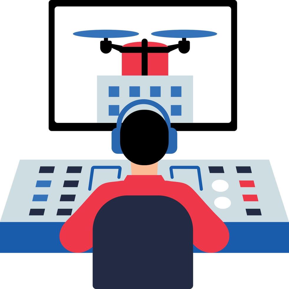 A flat style icon of drone operator vector