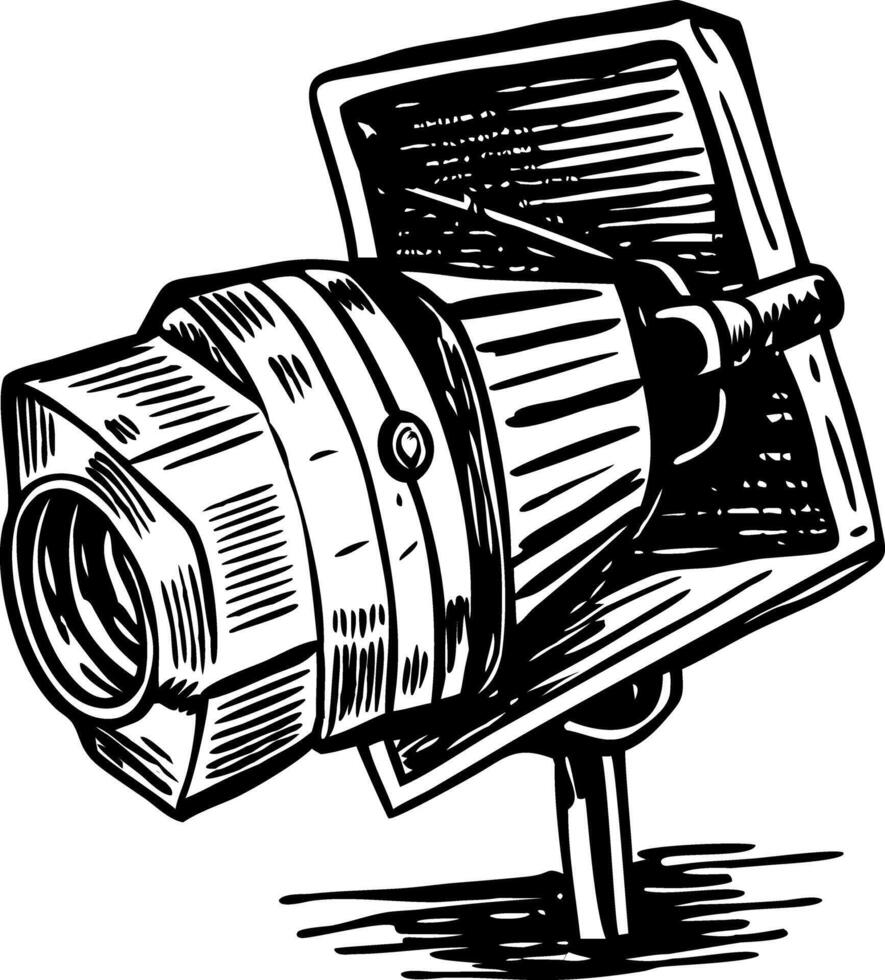 Vintage illustration of a spotlight vector