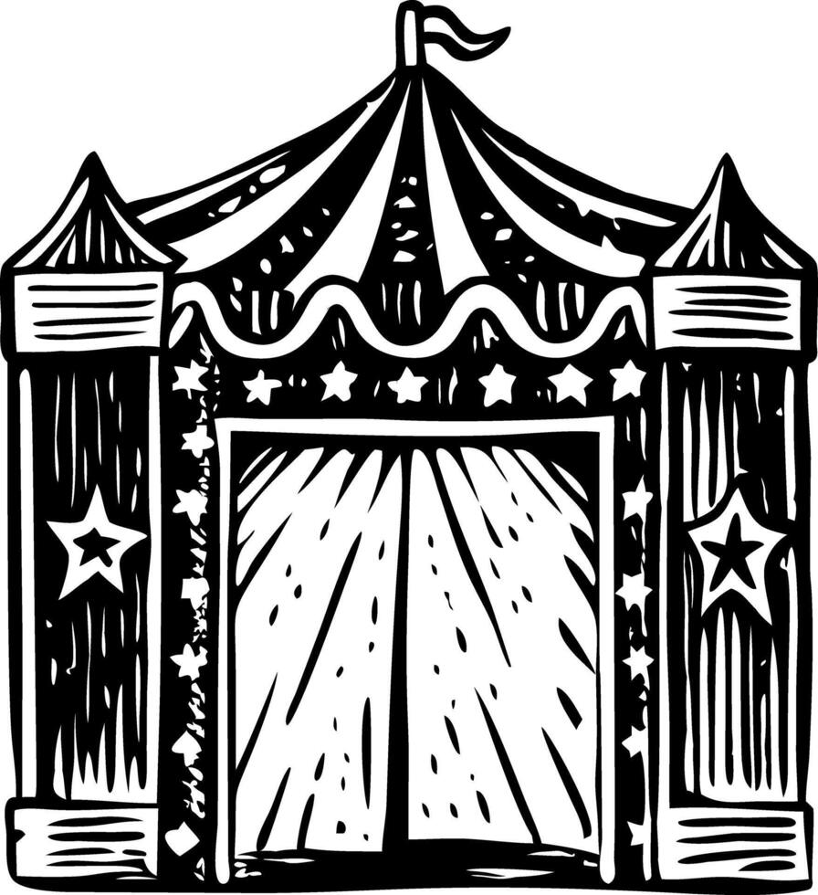 Sketchy style illustration of circus entrance vector