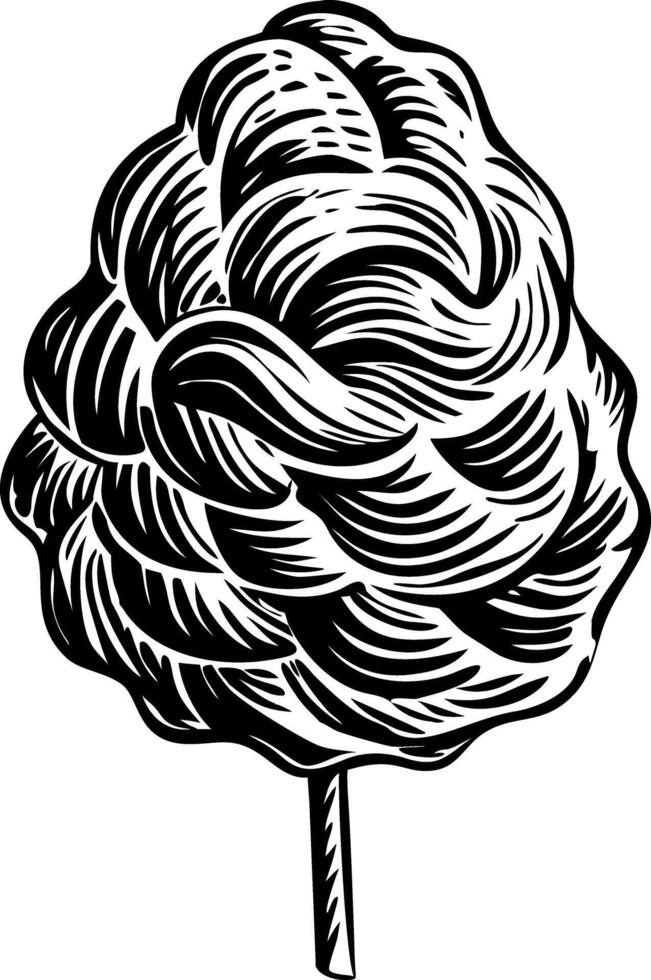 A sketchy style illustration depicting cotton candy vector