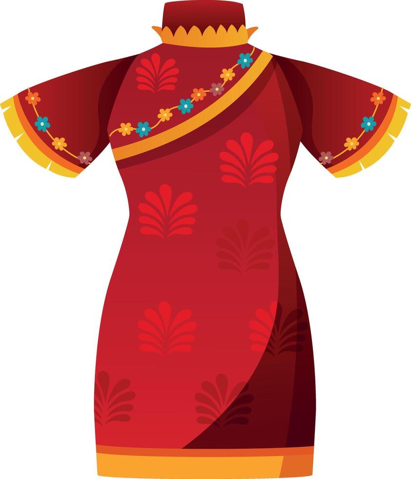 Cultural chinese attire, flat style illustration vector