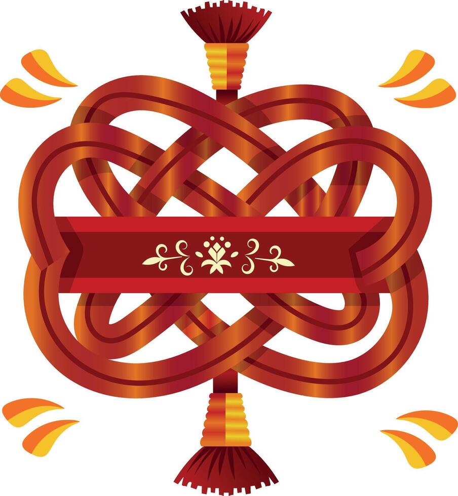 A flat illustration of lucky knot charm vector