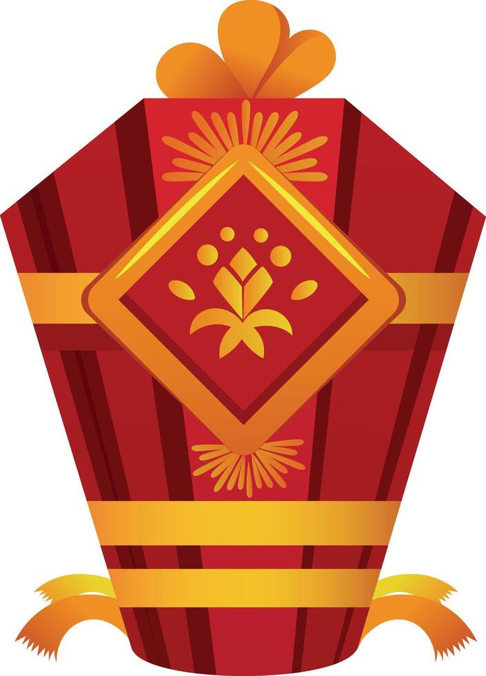 Asian lucky box flat style illustration vector