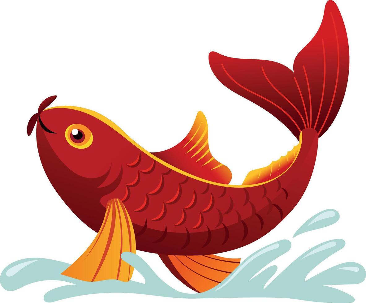 Asian fish flat style illustration vector