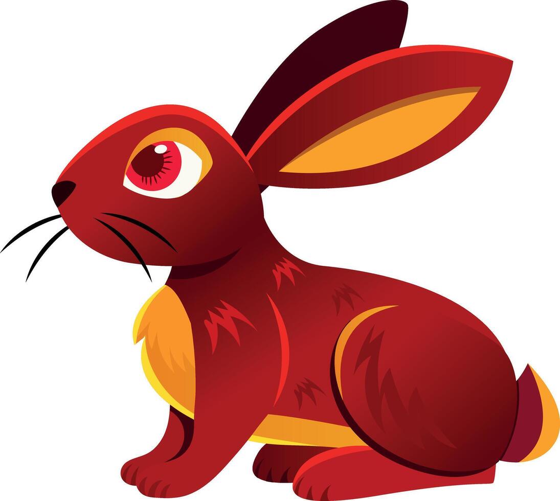 Chinese rabbit illustration in flat style vector