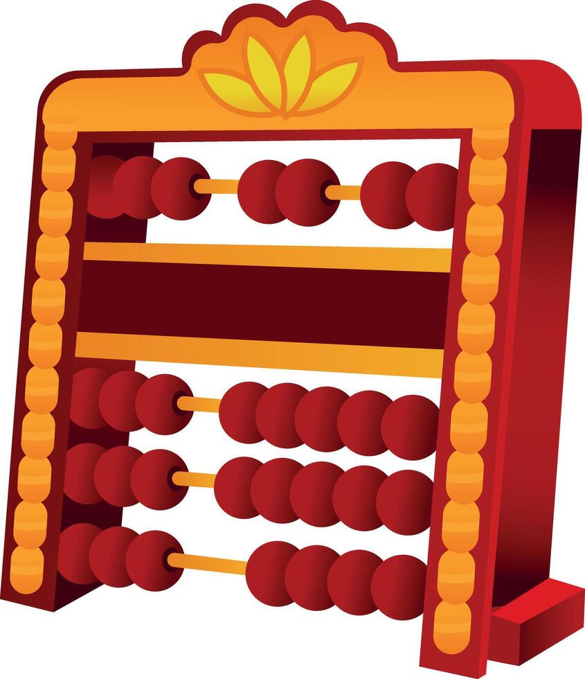 A flat illustration of counting beads frame vector