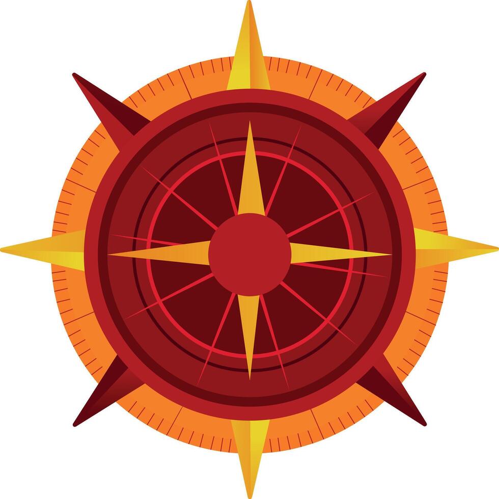 A flat style illustration of a compass tool vector