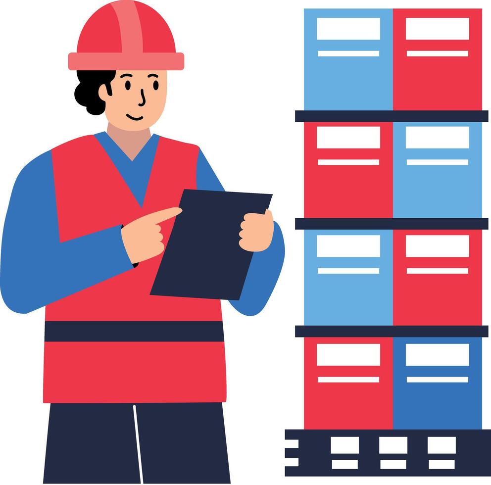 A flat style icon of warehouse operator vector