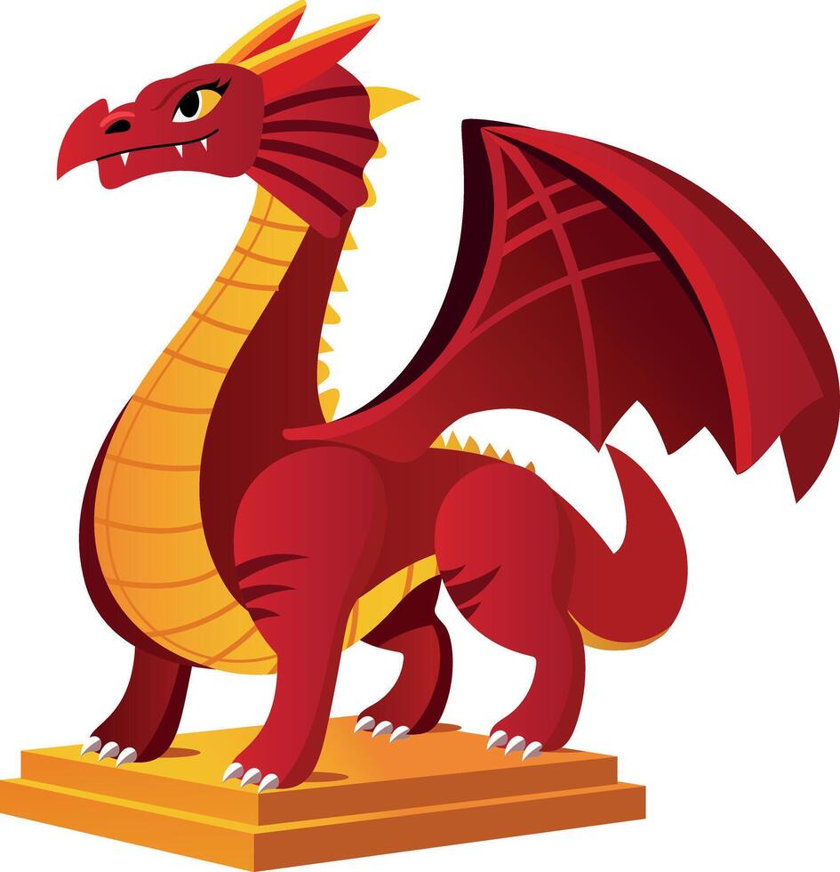 Chinese dragon character illustration in flat style vector