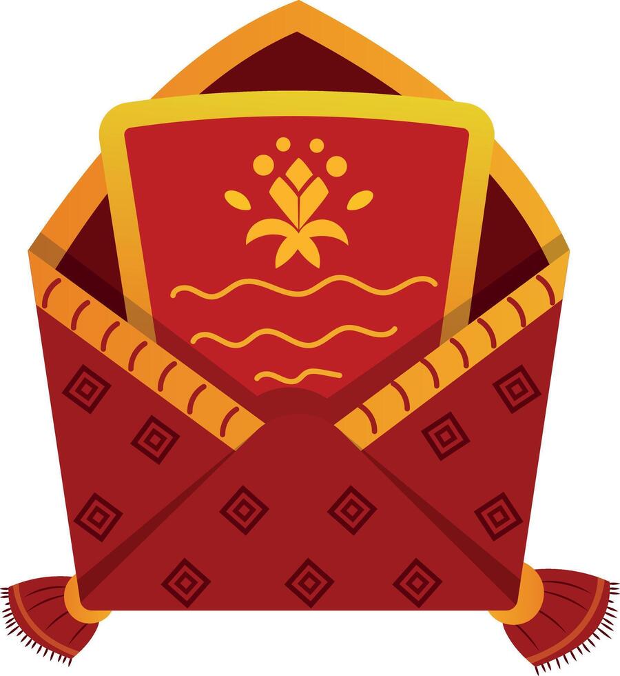 A flat illustration of traditional chinese envelope vector