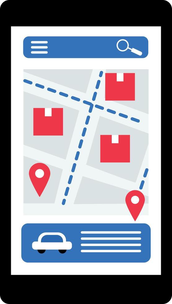 A flat style icon of logistic app tracking deliveries vector