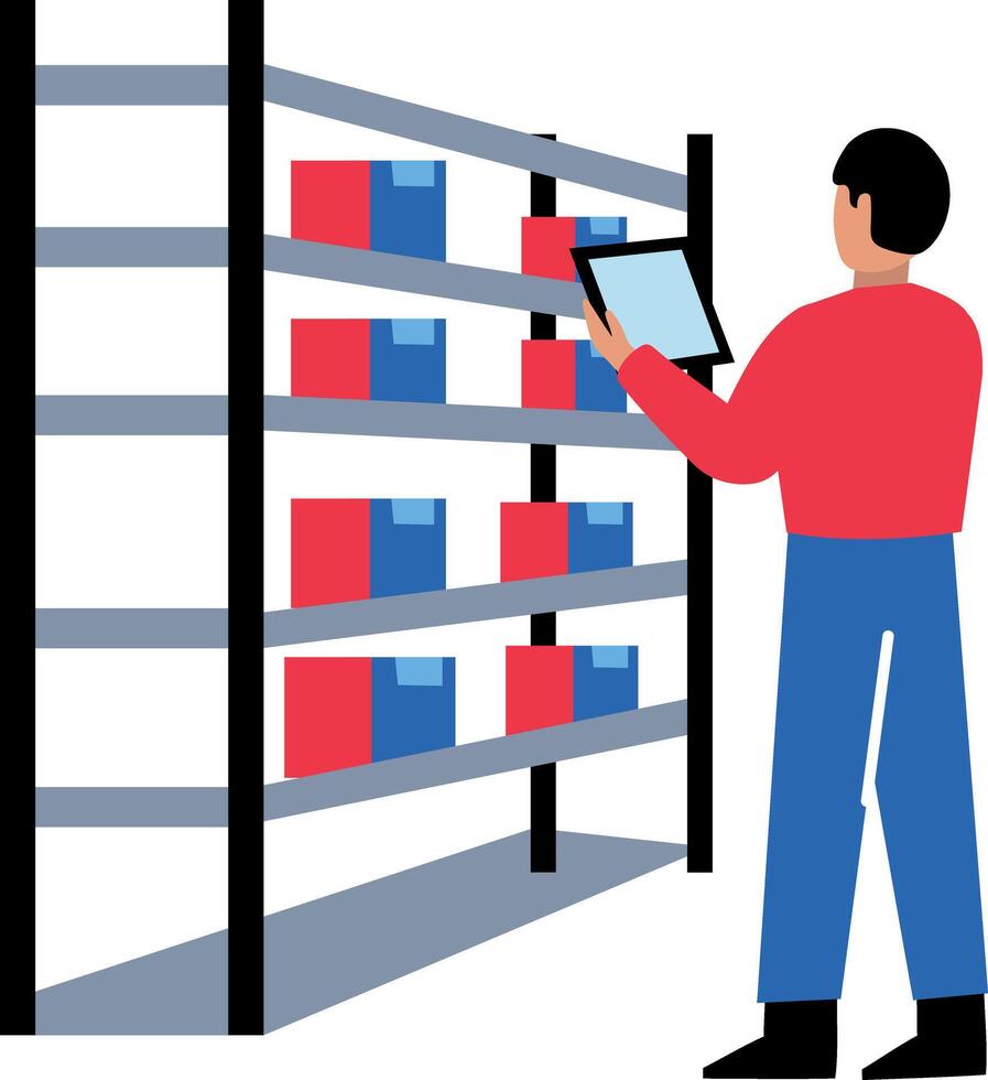 A flat style icon of an inventory specialist vector