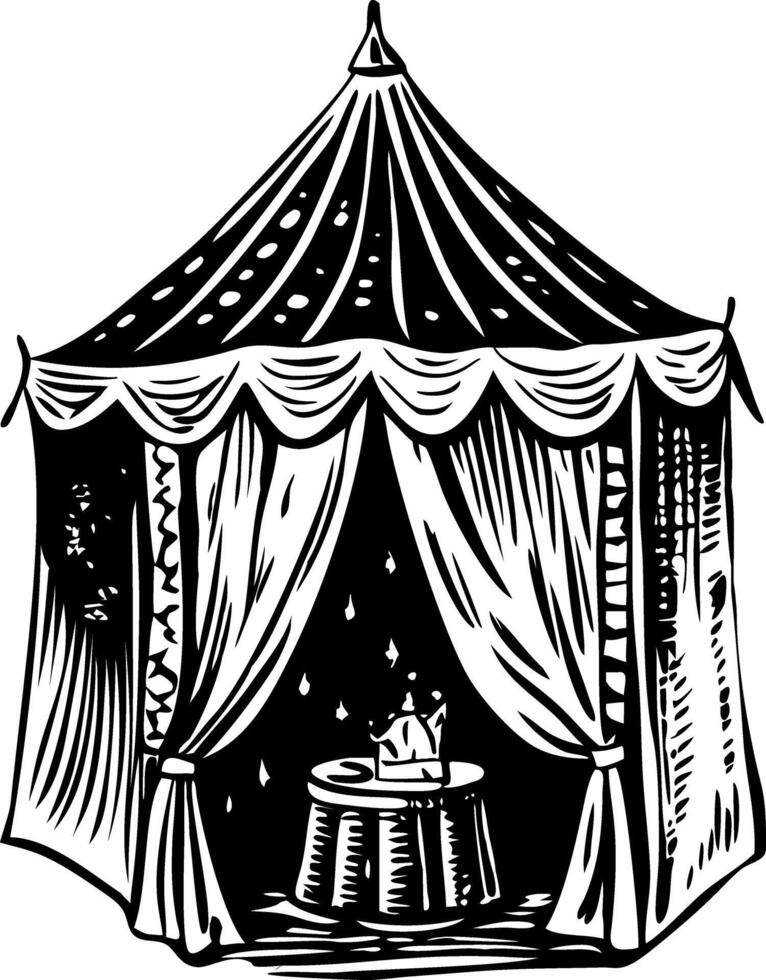 A sketchy style illustration of fortune tent vector