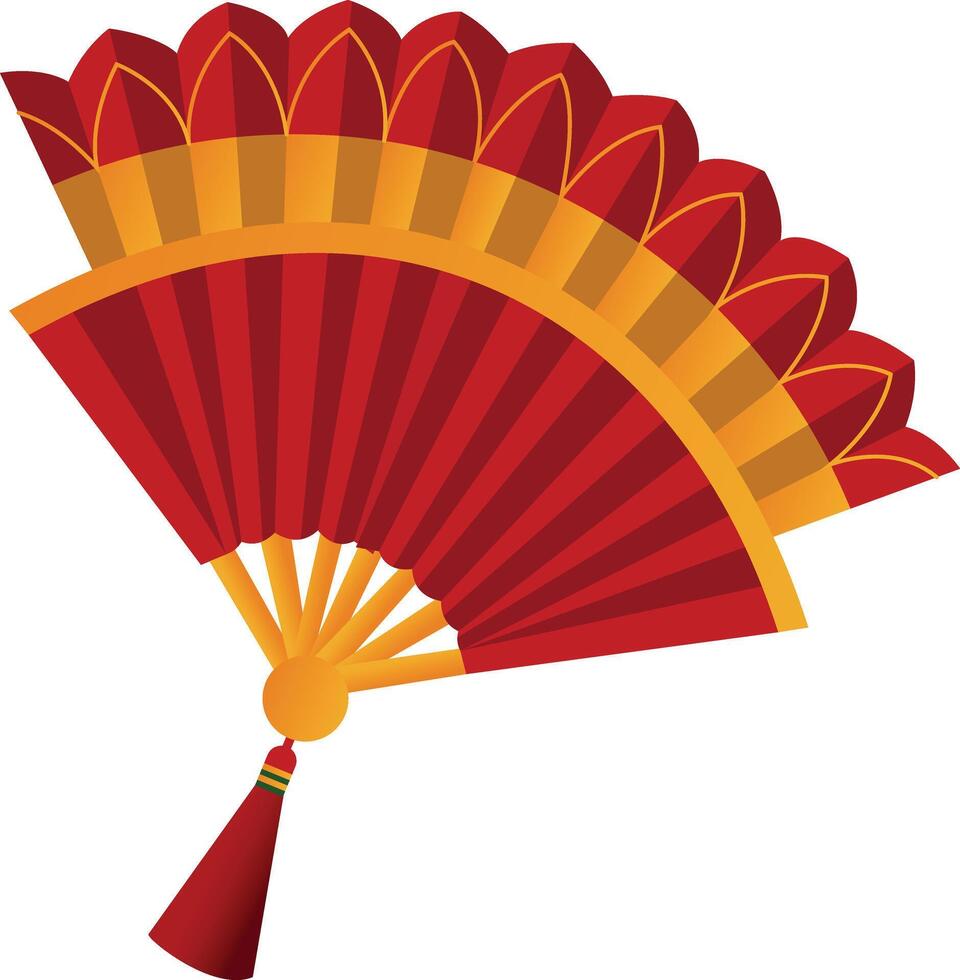 Flat illustration of a traditional chinese paper fan vector