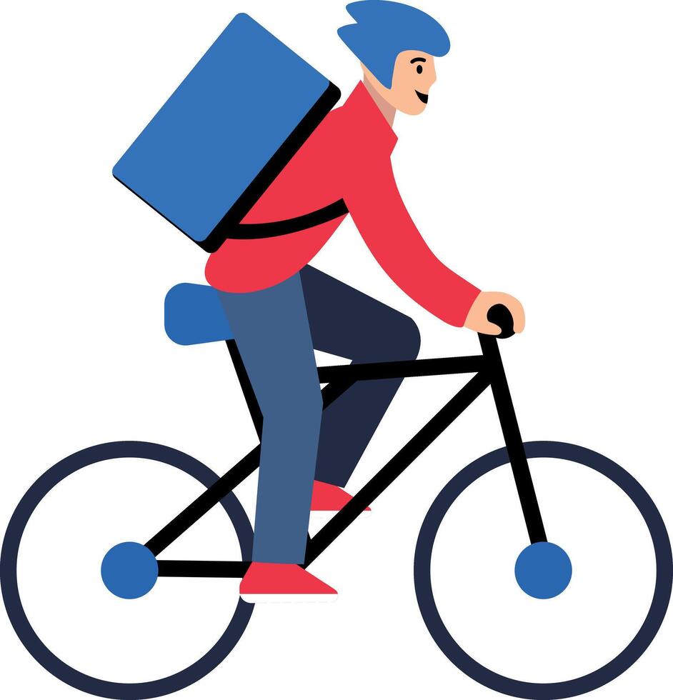 Bicycle courier service icon in flat style vector