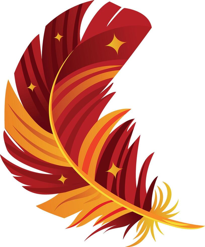 Bird feather flat style illustration vector
