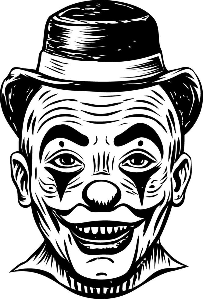 A sketchy style illustration of circus clown mask vector