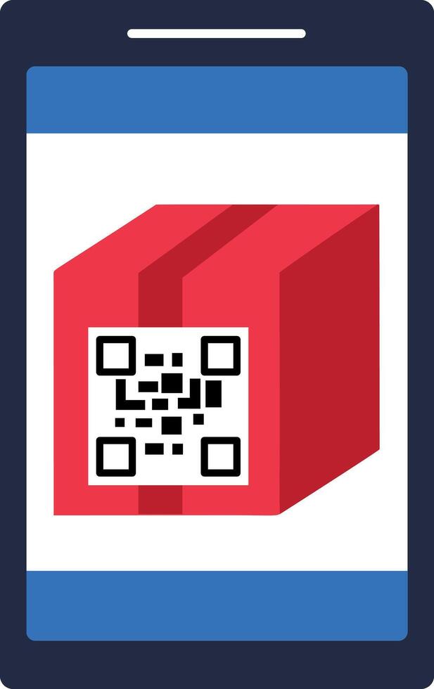 A flat style icon of qr code scanner vector