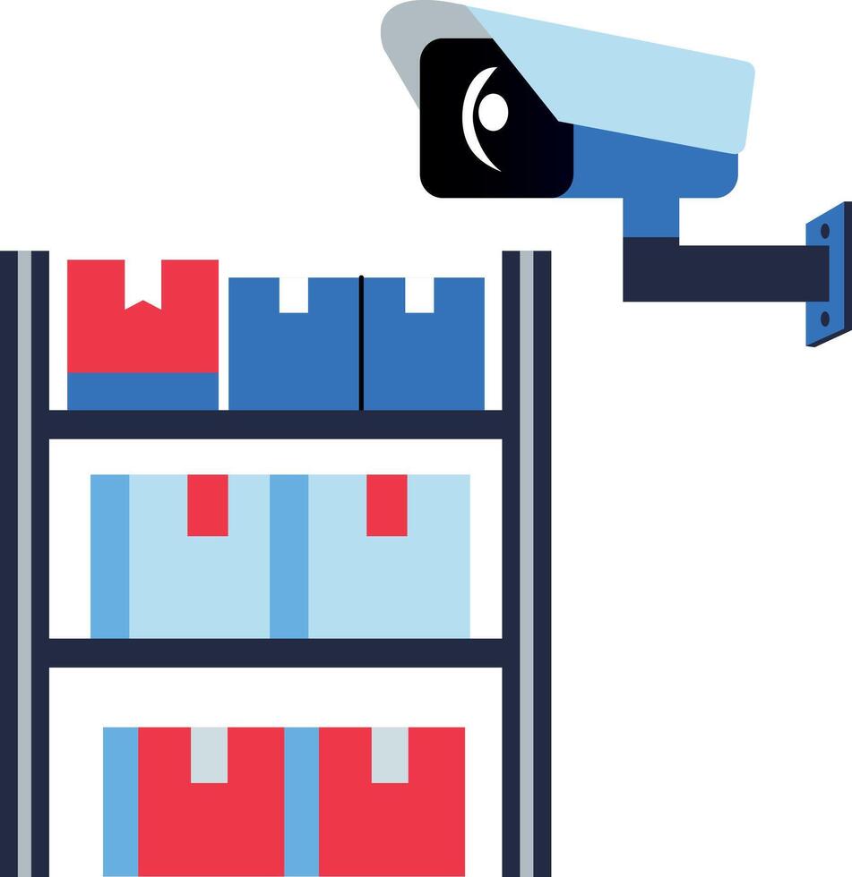 A flat style icon of warehouse security vector