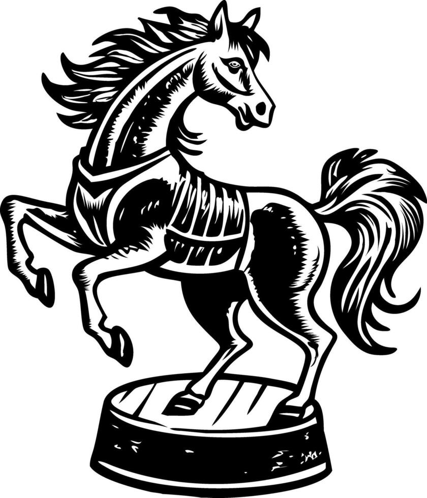 Vintage style illustration of a dancing horse vector