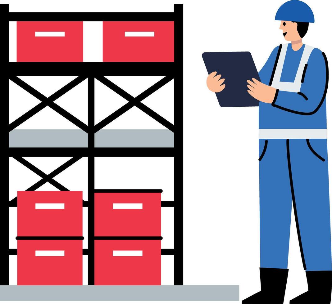 A flat style icon of cargo inspector vector