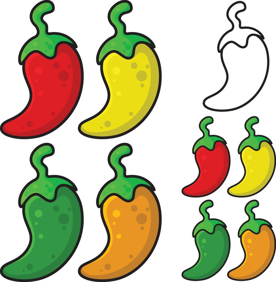 Illustration of cayenne pepper on white background vector
