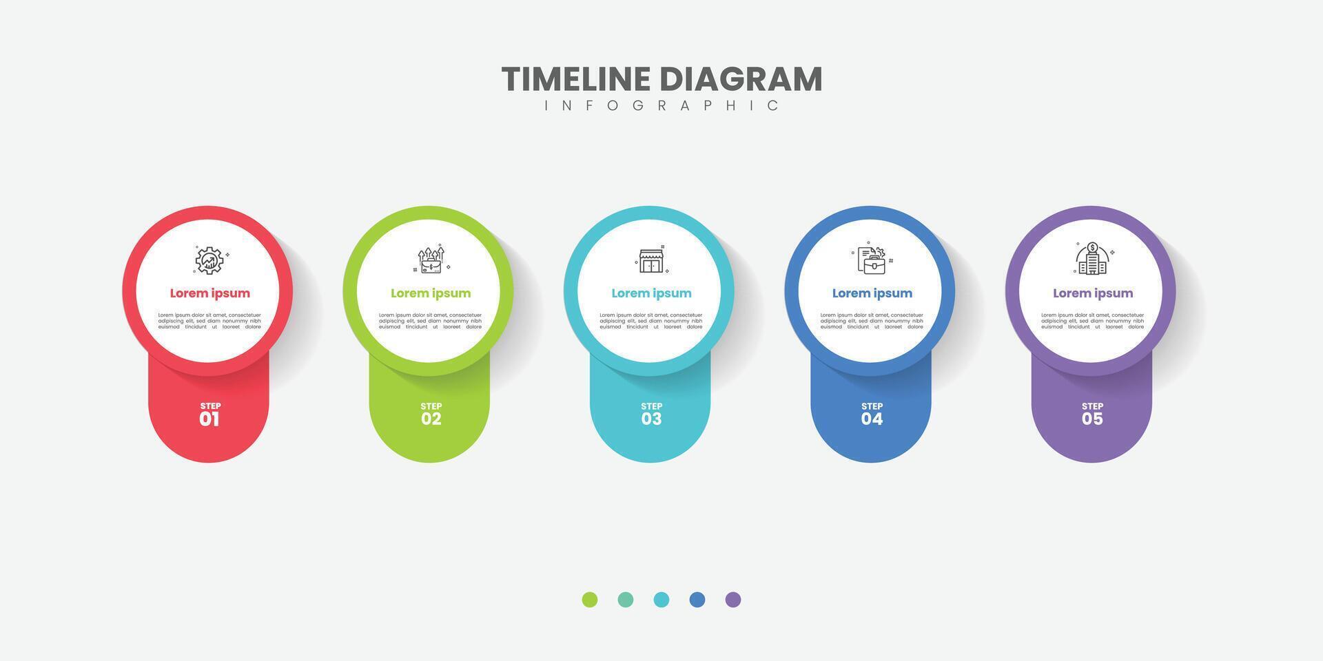 Business infographic template. 5 Step timeline journey. Process diagram, 5 options on white background, elements vector