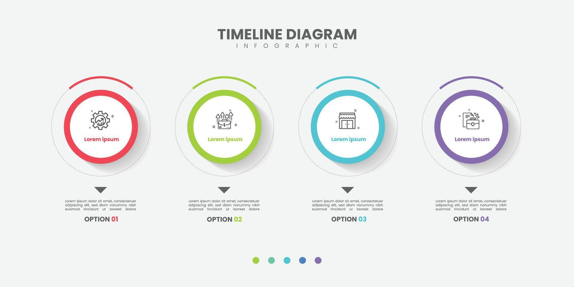Business infographic template. 4 option timeline journey. Process diagram, 4 options on white background, Info graph elements vector