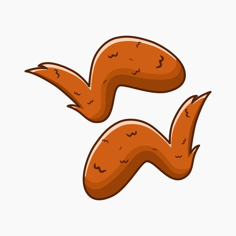 Chicken wings illustration icon designed in cartoon flat style isolated on white background. Fried chicken wings. vector