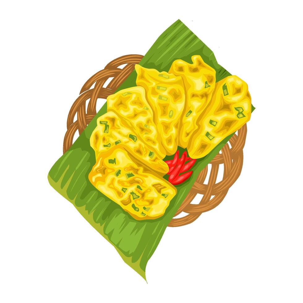 mendoan typical Indonesian food vector