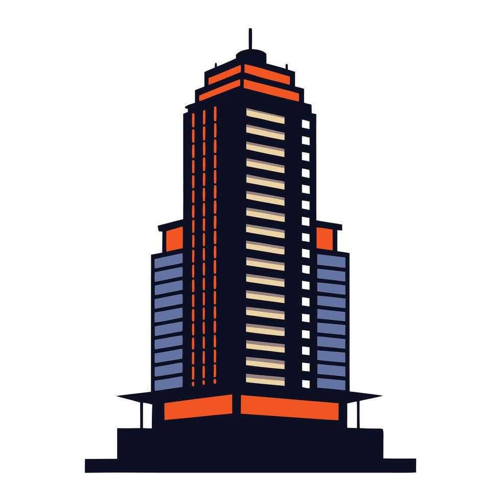 a building with a high rise on top of it vector
