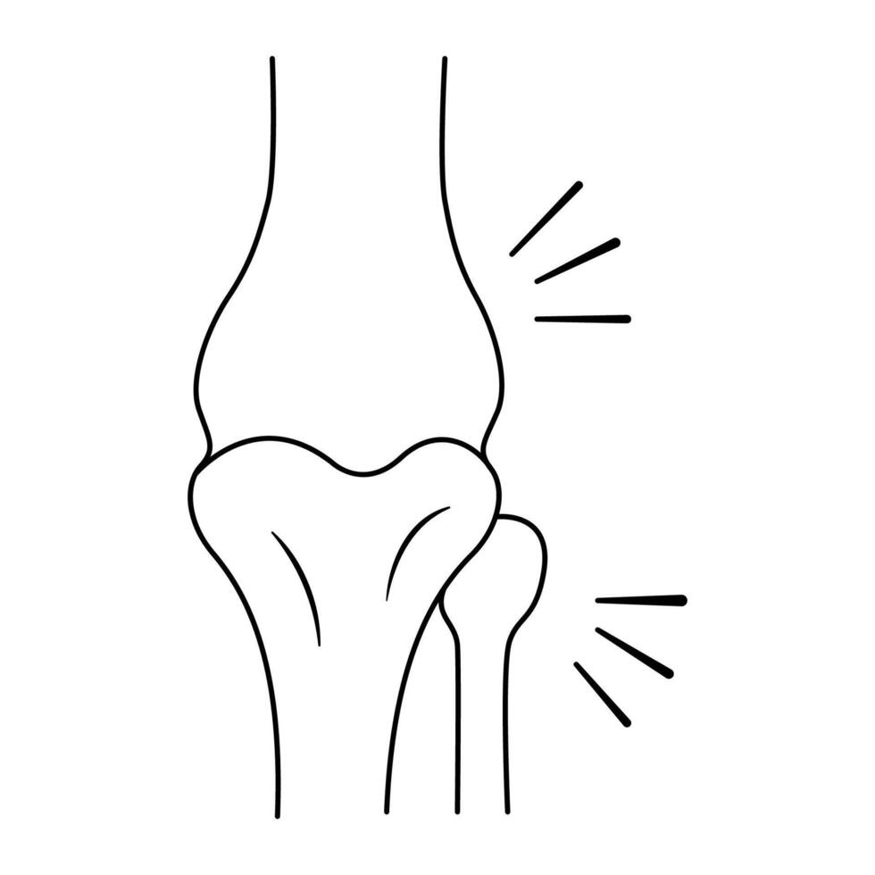 leg pain disease black outline drawing vector