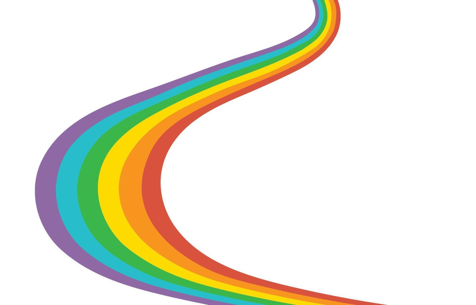 rainbow colorful curve side frame vector