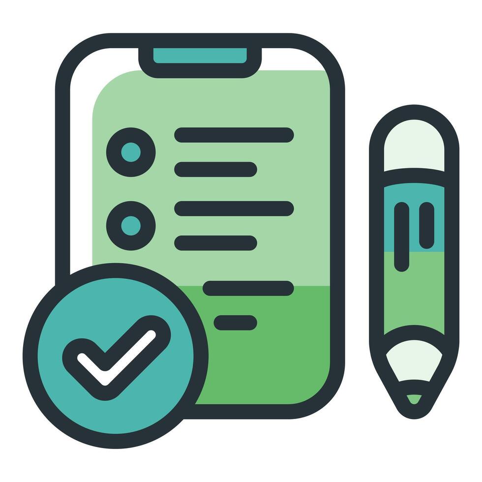 A checklist and pen icon vector