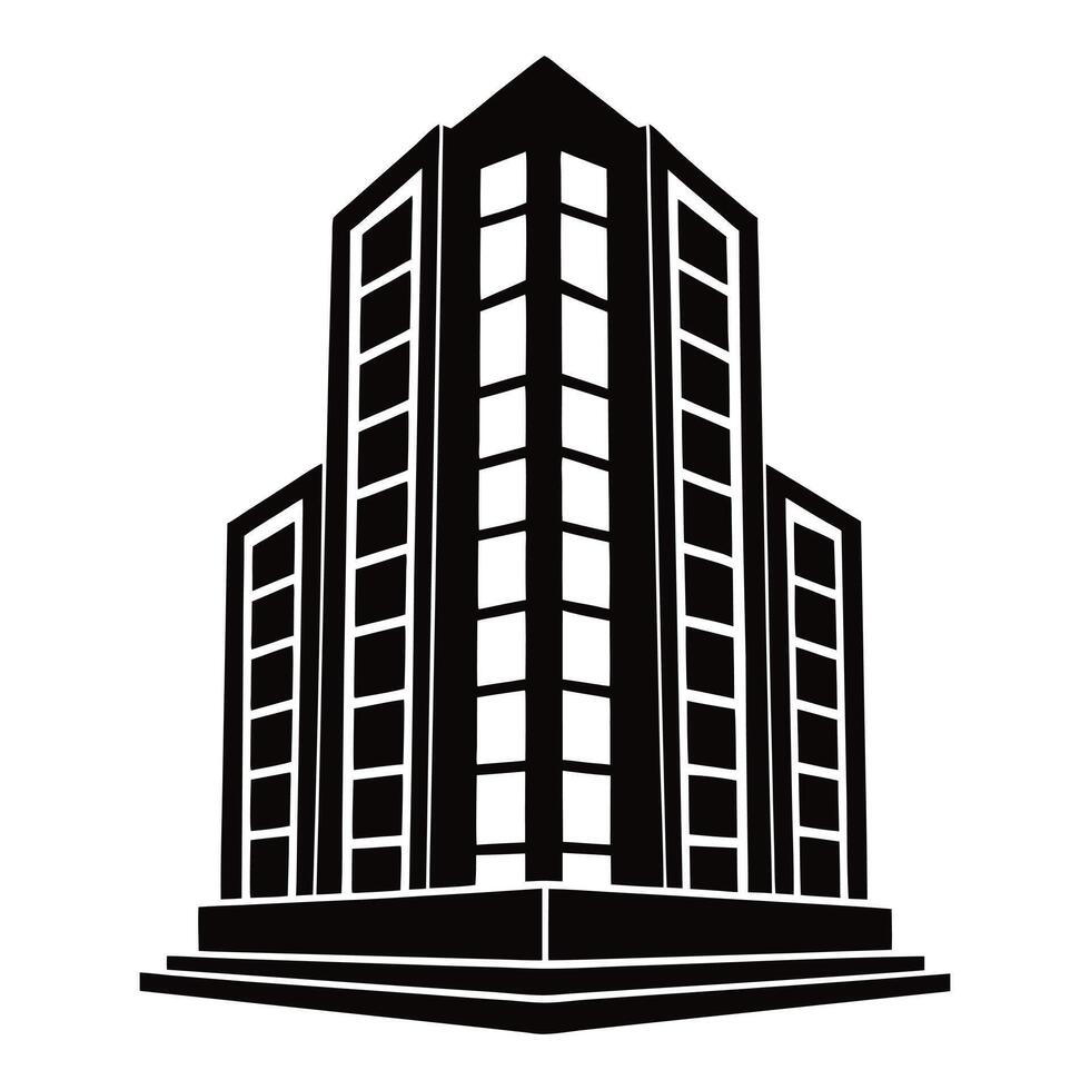 modern high ruse building silhouette illustration. vector