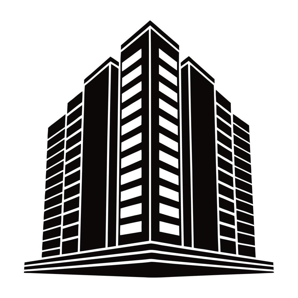 a black and white image of a tall building vector