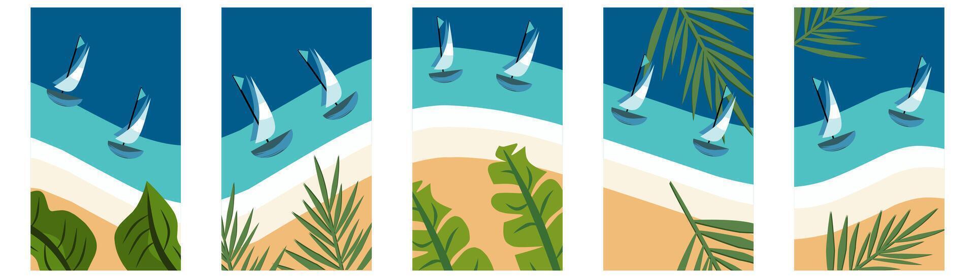Tropical summer banners vector