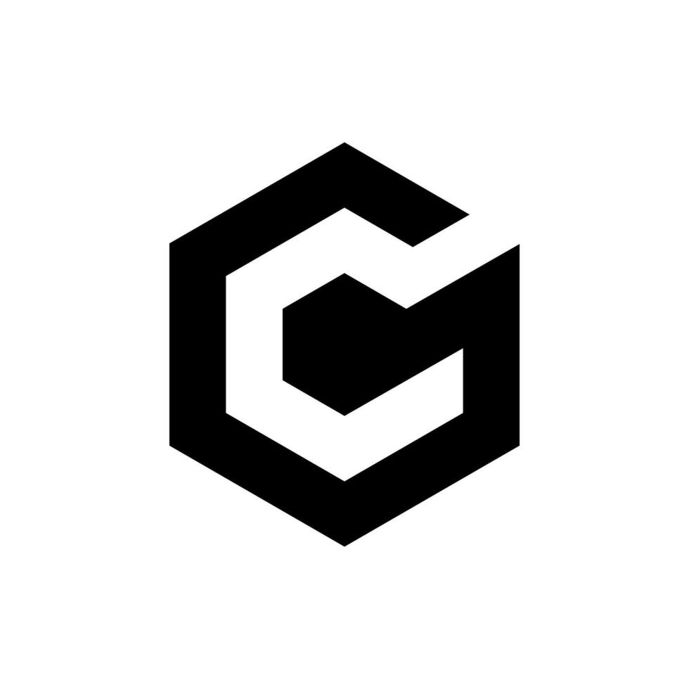 Letter CG or GC Hexagon Typography Logo With Modern Monogram Design for Branding vector