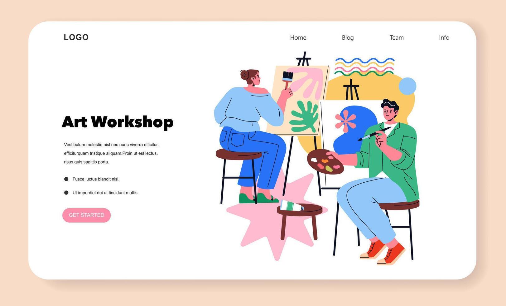 Workshops. Flat Illustration vector