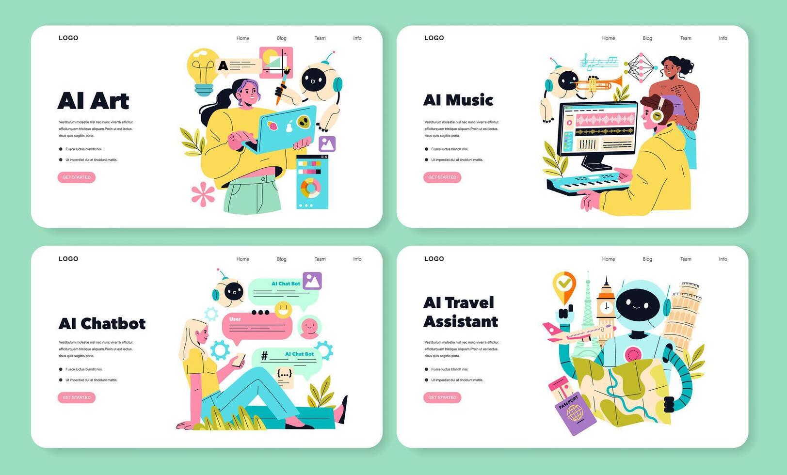 AI Hobbyist. Flat Illustration vector