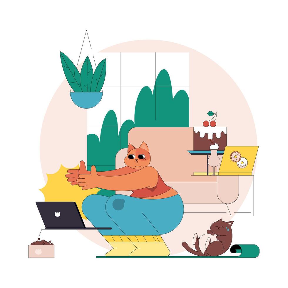 Fitness. Flat Illustration vector