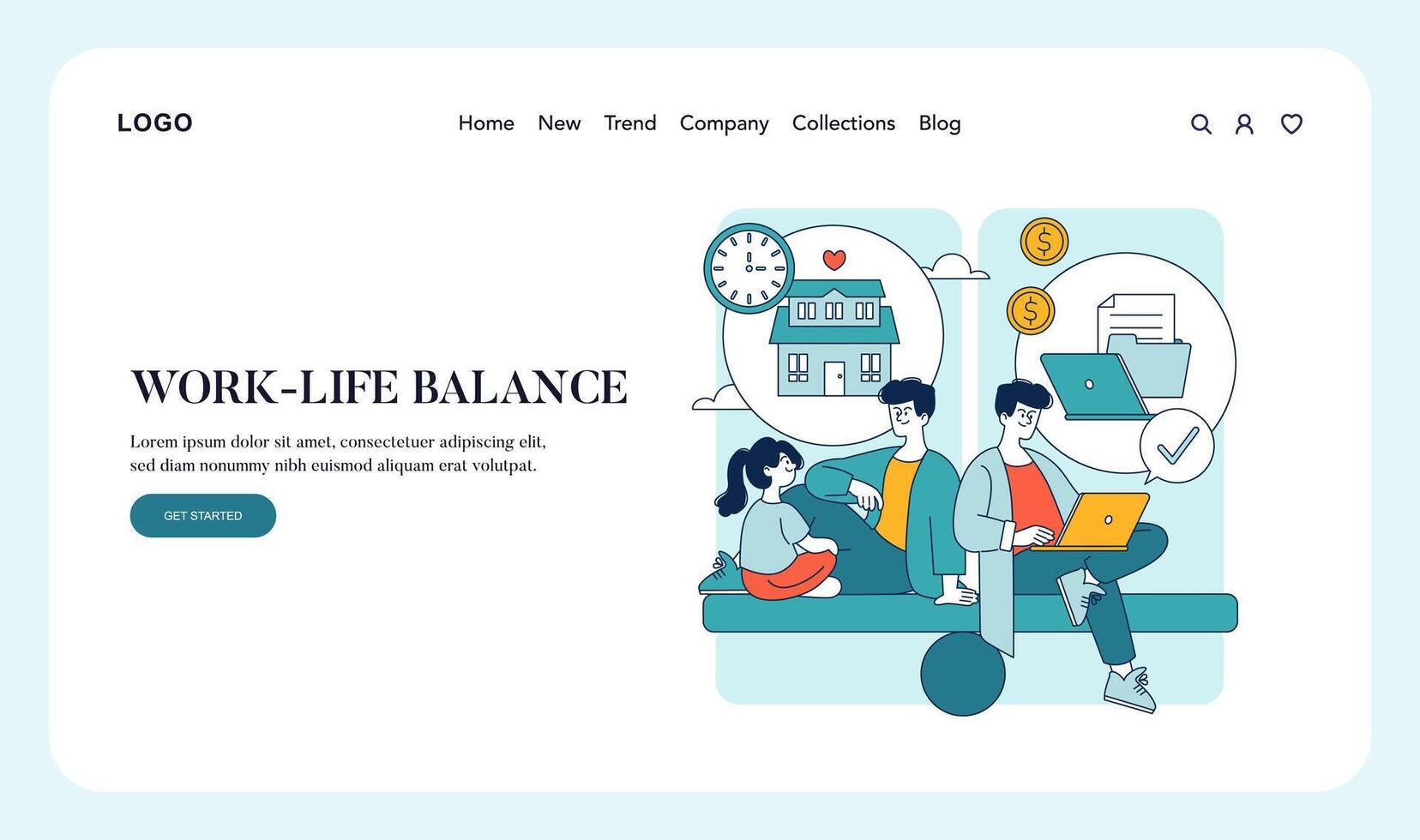 Steps To Career Success. Flat Illustration vector