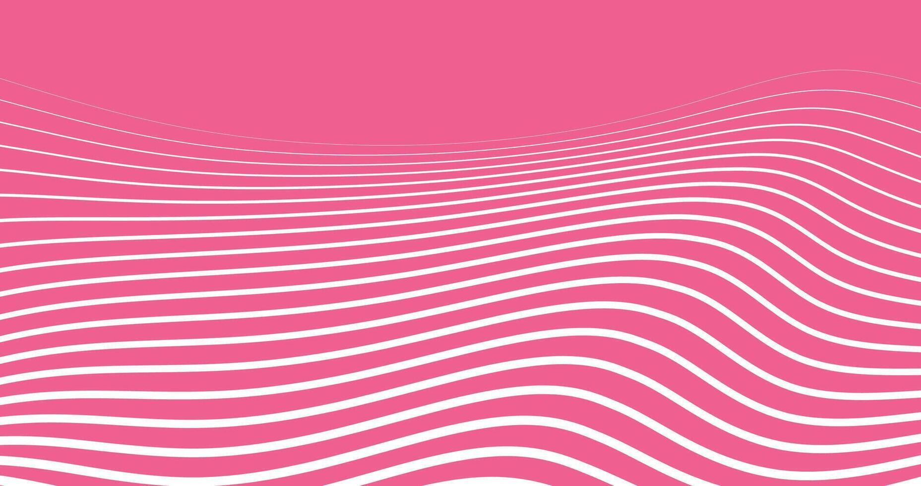 Abstract background with wavy lines in pink colors illustration. vector