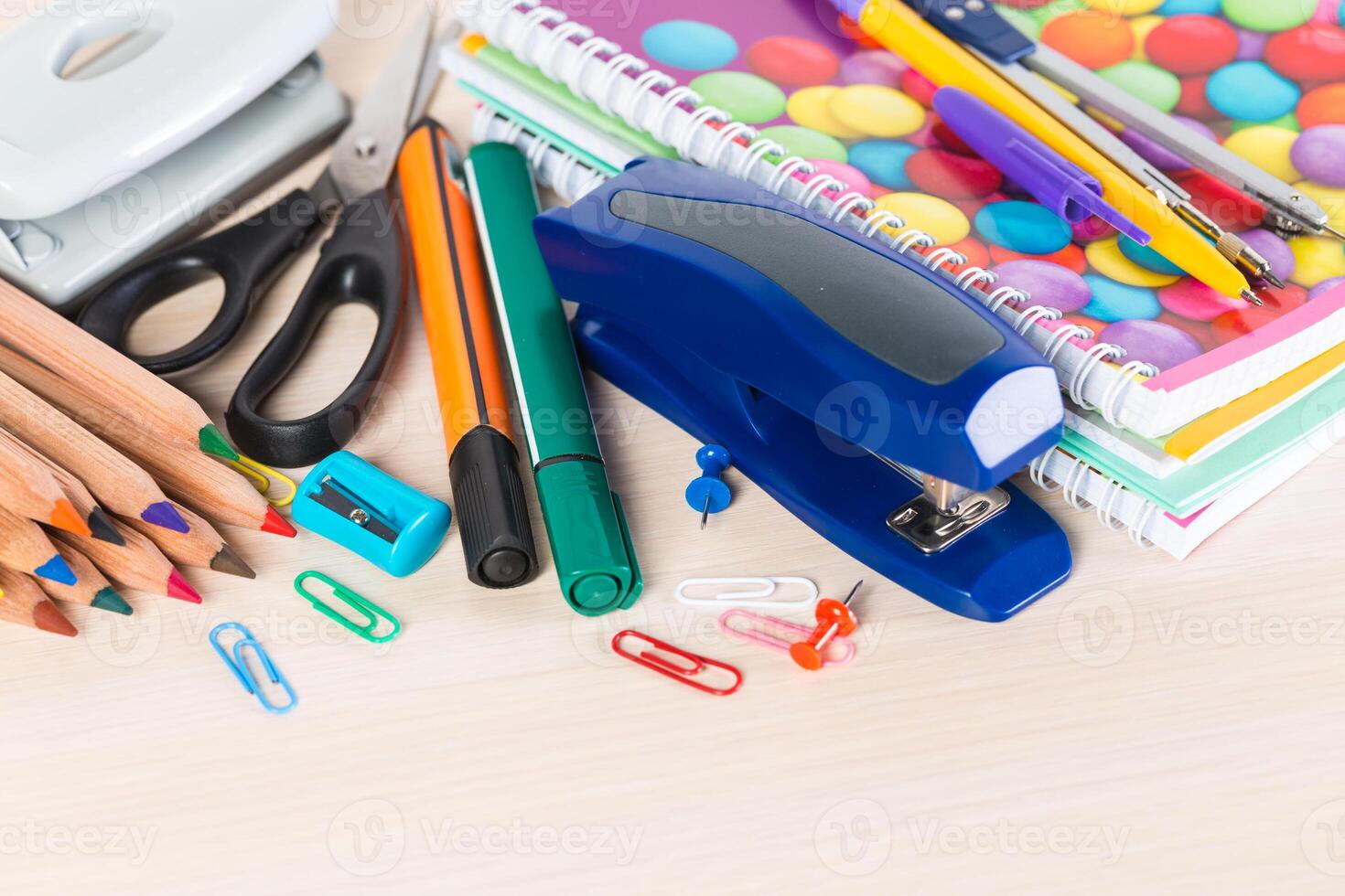 School stationery and accessories, back to school concept photo