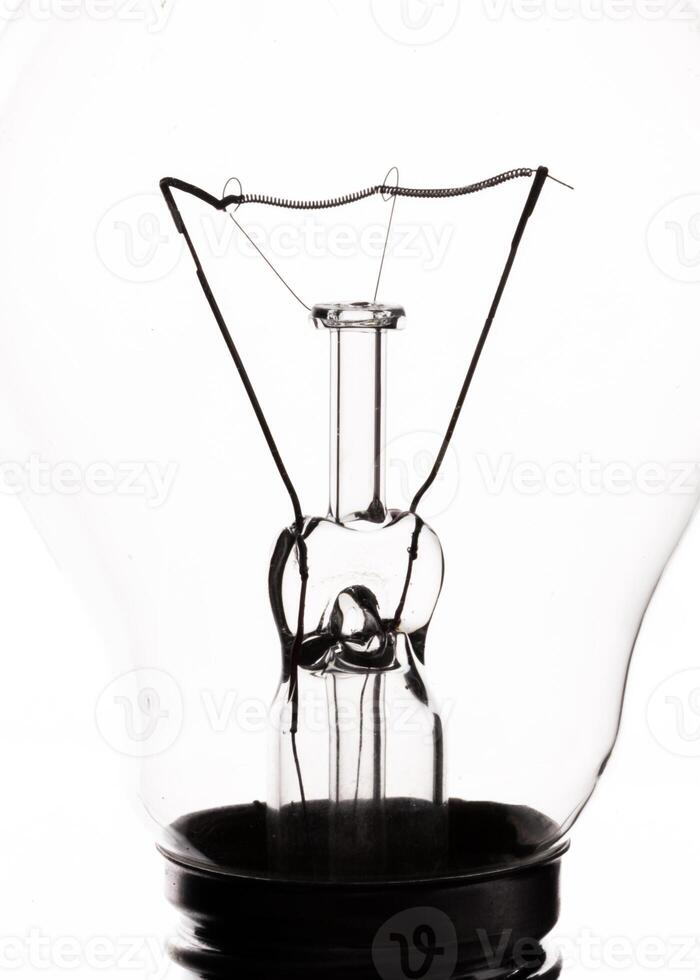Lightbulb on white background, close up shot photo