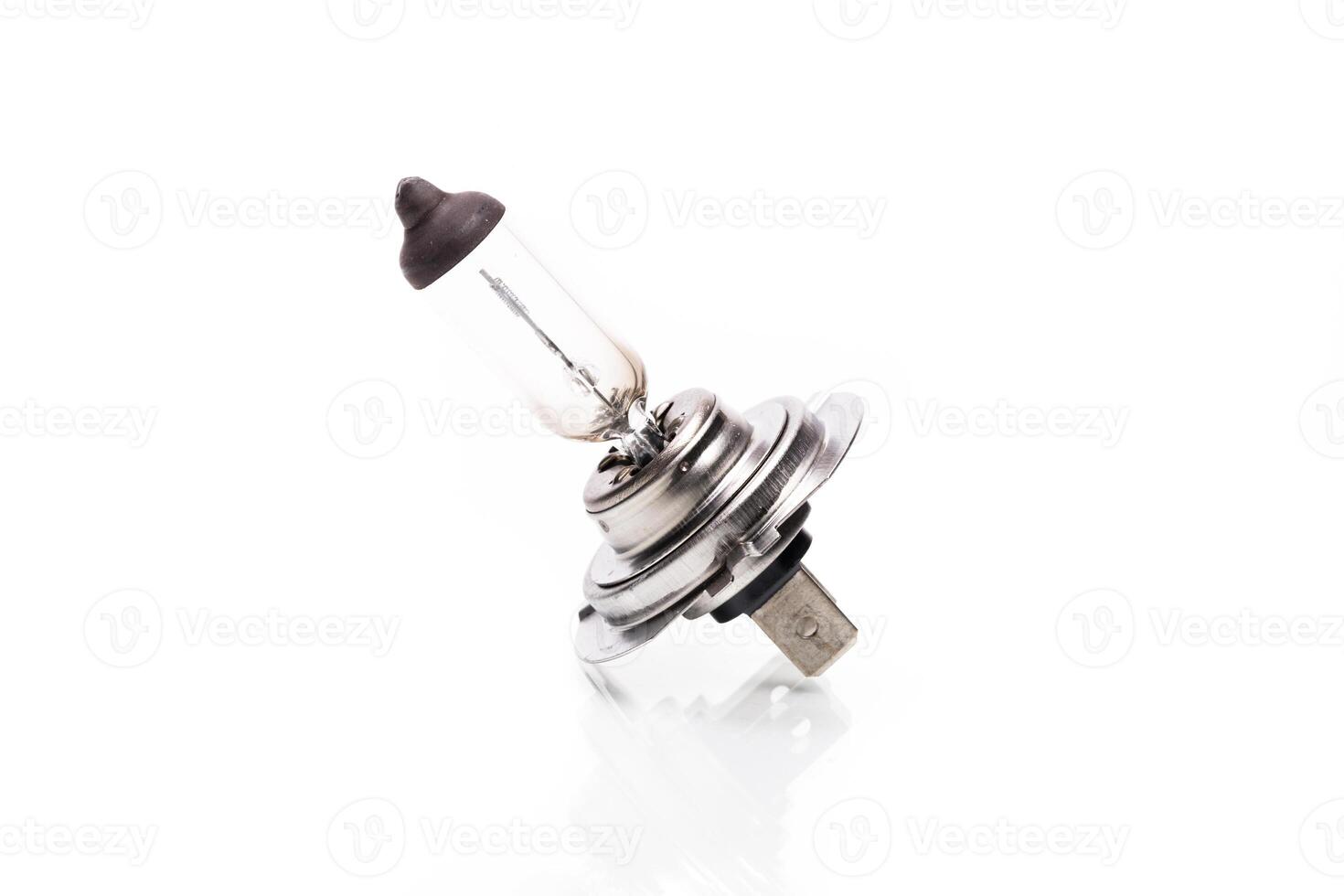 Close up of a light bulb on white background photo