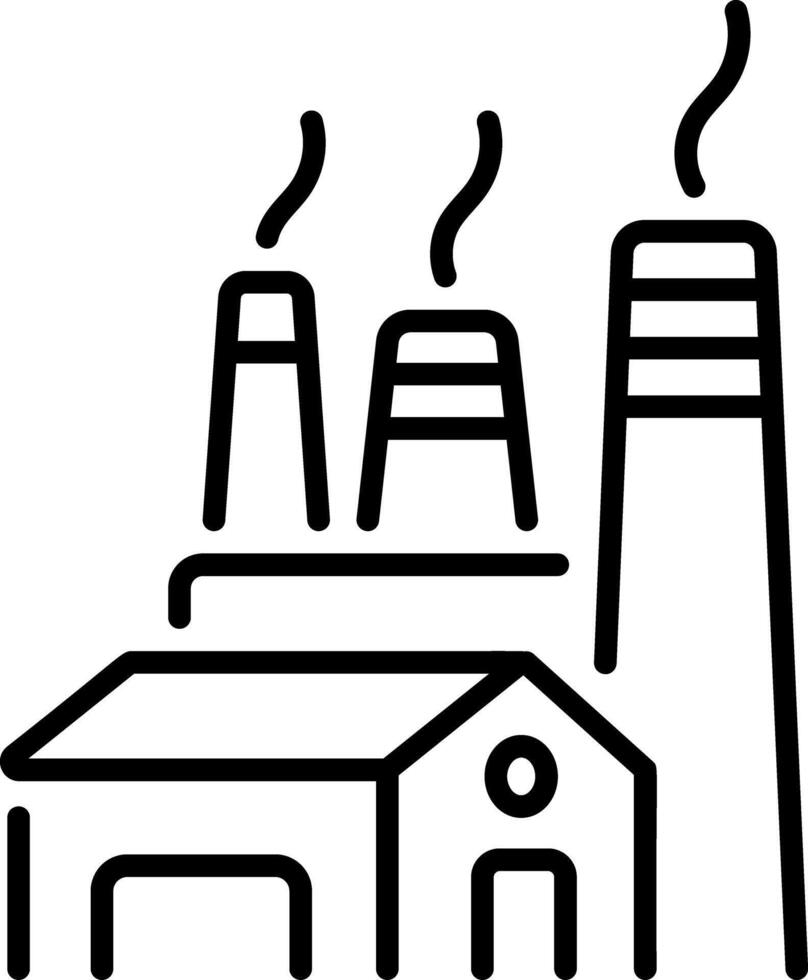 Paper mill building icon in line style vector