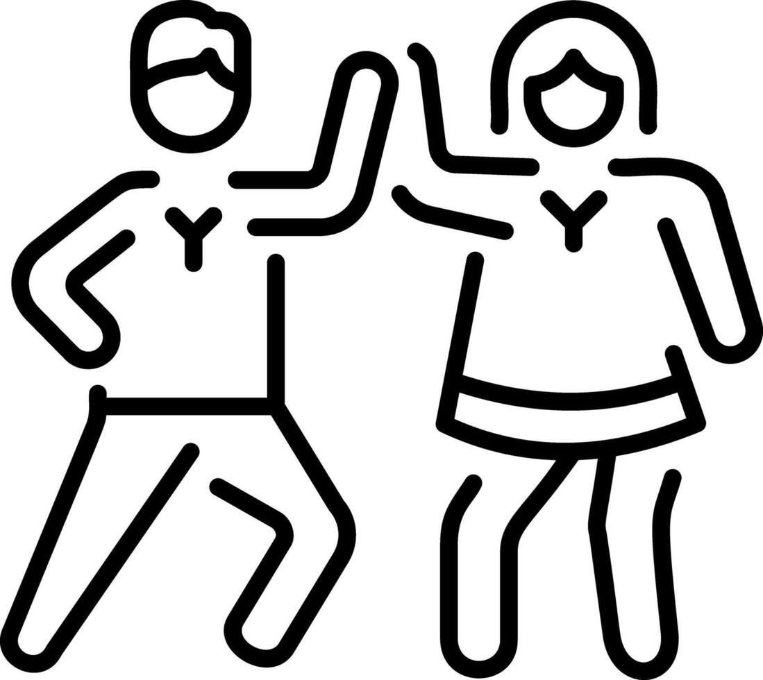 Couple dance icon designed in line style vector