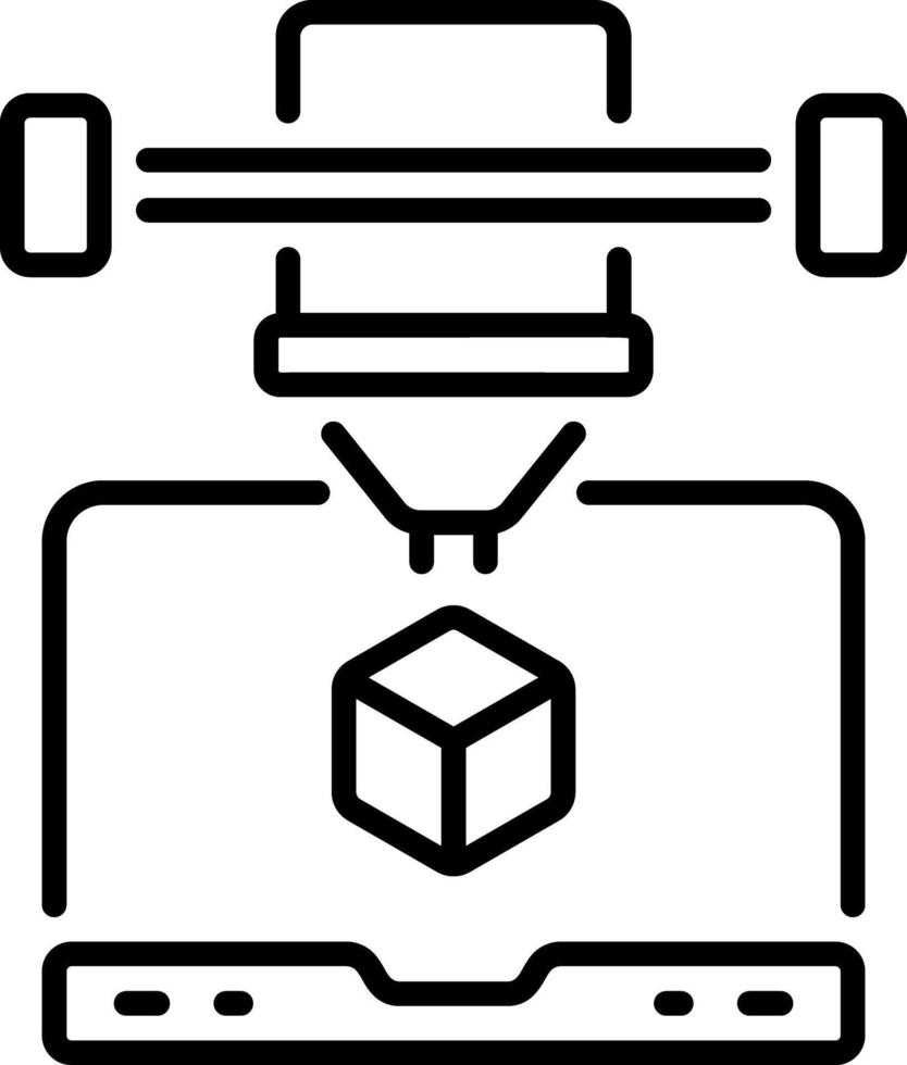 An outline icon depicting 3d printing software vector